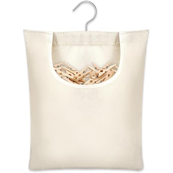 Sac De Rangement à Pinces à Linge Oxford – Avec Crochet Rotatif, Accroche Sur Corde à Linge, Rangement Buanderie Pratique