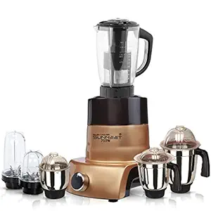 SILENTPOWERSUNMEET Gold Color 750Watts Mixer Grinder with 2 Bullet Jar Plus 4 2019 PST-G Make in India (ISI Certified)