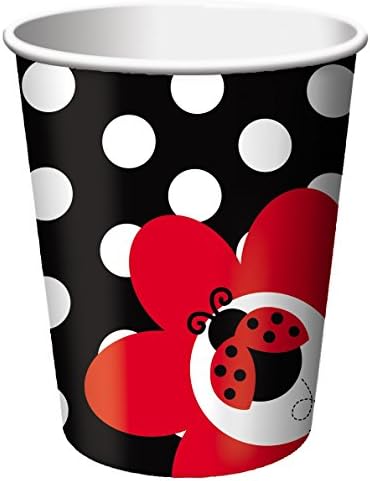 Fancy Ladybug Polka Dot Party Cups Hot/Cold x 8