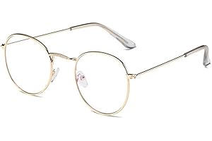 LHSDMOAT Brille ohne stärke für Herren Damen retro lennon style brille vintage rounde brille klassisch nerd brille deko Brillenfassungen