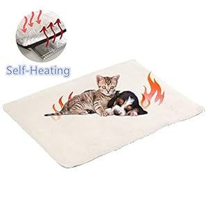 Manta autocalentable para Gatos & Perros,Manta Eléctrica para Mascotas Prueba de Agua Almohadillas,Manta térmica,sin Electricidad y baterías, Cojín de Calor,ecológico,60×45 cm