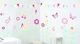 FunToSee Beyond the Meadow Girls Nursery MakeOver Kit (Over 100 Wall Stickers to Decorate the Whole Bedroom)