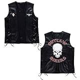 Farbe: Schwarz NET TOYS Biker Weste Rocker Lederweste M/L 50/52 Totenkopf Bikerweste Motorrad Rockerweste Gothic Skull Motorradweste Hardrock Kunstlederweste Karneval Kostüm Zubehör