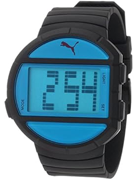 Puma Time Herren-Armbanduhr Half Time L Black Blue Digital Quarz Plastik PU910891001