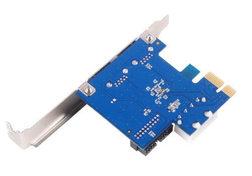 SilverStone SST-EC04-P – USB 3.0 PCI-E Erweiterungskarte, 5V 4 pin Molex Stromanschluss, 1x USB 3.0 20-pin intern + 2x USB 3.0 externe Anschlüsse (Typ A) - 3