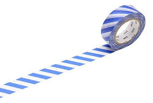 MT Masking Tape1P "Stripe Blue" Washi Masking Tape - Blue, 15mm x 10m