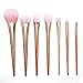 WANGSAURA® 7 Pcs Pro Makeup Brushes Cosmetics Set Soft Eyeshadow Eyebrow Brushes Powder Foundation Blending Brush Face Brushes Tool (7pcs, rose gold)