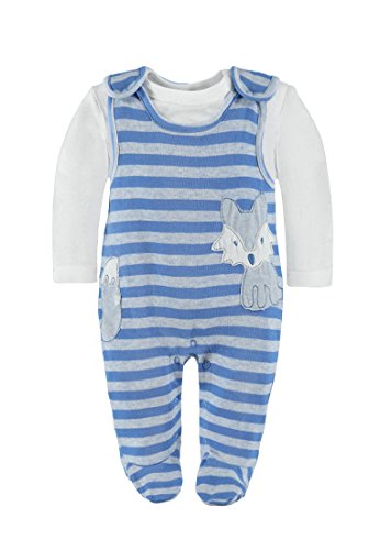 Kanz Boy's Strampler + T-Shirt 1/1 Arm Footies, Mehrfarbig (y/d stripe 0001), 62