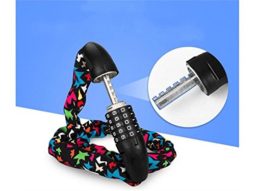 ATTOUPAN Fahrrad Lock Fahrrad Outdoor Diebstahlschutz 5 Digitale Passwort Bike Kette Lock (Wie Abgebildet)