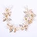 Produktbild Queen Hochzeit Stirnband Braut Gold Blatt Haarkrone Handarbeit Perlen Tiara
