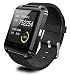 Produktbild VIDIMENSIO® Smartwatch "Easy Time - schwarz (englisch)" / Bluetooth Uhr / Handy Uhr / Fitness Uhr / Wrist Watch, 1.44" Touch Screen, BT 3.0, inkl. Ladegerät, englisches Menü, deutsche Bedienungsanleitung, deutscher Support / mehrsprachig / Multi Language, kompatibel mit allen iPhone / Android Smartphones (Nachrichten Weiterleitung vom Handy an die Uhr nur mit Android Handys möglich)
