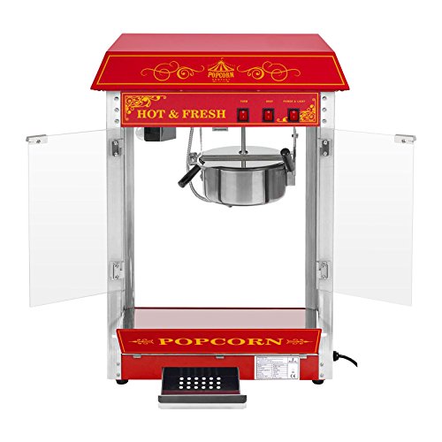 Royal Catering – RCPW-16.3 – Popcornmaschine mit Wagen – US Design – rot - 2