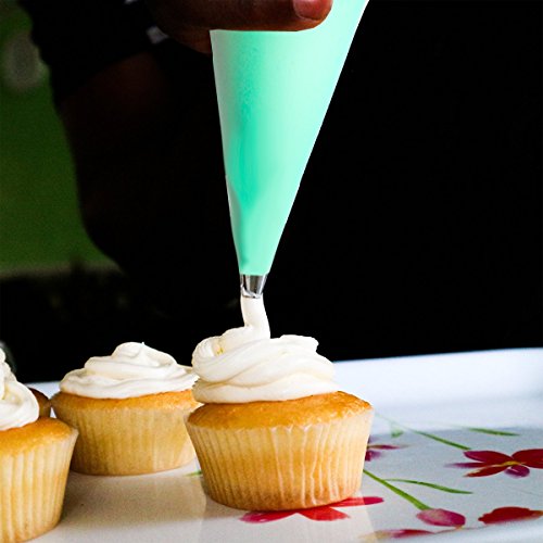 KurtzyTM Set aus 4 Silikon-Glasur-Spritzbeuteln zum Dekorieren wiederverwendbar, BPA-frei, langlebig - 5
