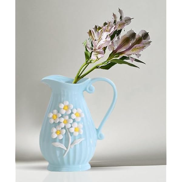 Buy Ram Gopal Blue Pottery Ceramic Flower Vase (12.5 cm x 12.5 cm
