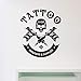 Produktbild guijiumai Tattoo Shop Salon Logo Wandtattoo Art Studio Vinyl Aufkleber Tattoo Salon Fenster Aufkleber Wall Decor Poster Decals Tapete weiß 57X66 cm