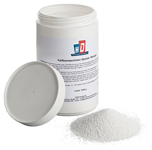 Kaffeereiniger24 | effektives Reinigungspulver | Gründliche Beseitigung von Kaffeerückständen | Vielfältig einsetzbarer Reiniger | Geschmacksneutral, lebensmittelhygienisch und schnell löslich | made in germany | 1000g - 2