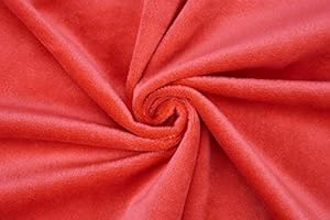 kullaloo Minkee (Tissu Peluche Microfibre) au Metre – 1,5 mm Supersoft Shorty – 0,5 m - Couleur Rouge