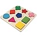 Homgaty Colorful Wooden Building Blocks 9 Shapes Plate Baby Kids Toy Educational