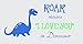 Produktbild 43SabrinaGill Roar Dinosuars I Love You Spielzimmer-Aufkleber für Kinderzimmer, Vinyl, Schriftzug I Love You