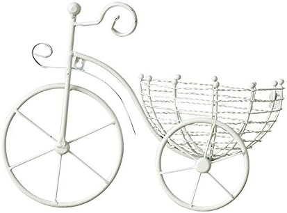 Piontth European Bicycle Flower Stand Wrought Iron Flower Rack Wall Hanging Balcony Flower Stand Creative Balcony Plant / Potted Frame Wall Decorations ( Color : White )