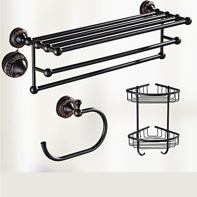 HaiSen® Bathroom Accessory Set / Oil Rubbed Bronze Towel Bar Antique Brass Wall Mounted 625 x 90x125mm (24.6 x 3.54 x 4.92) Brass / Ceramic / Crystal Antique