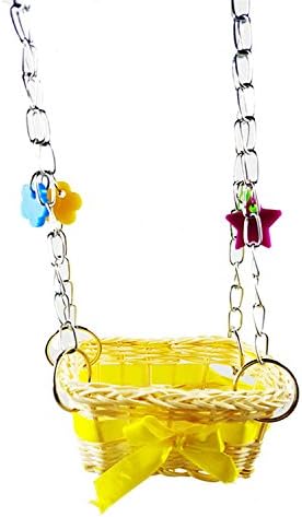 WIDEN Bird Nest Hammock Hand Knitting Nest Bed for Parrot Budgies Parakeet Cockatiels Cockatoo Conure Canary Lovebird Bird Toy (Random Color)