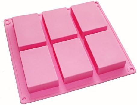 RuiChy 6 cavity Plain Basic Rectangle Soap DIY Mold Silicone Mould