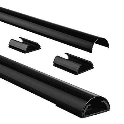 Hama - Canal cache-câble - Aluminium - Demi-cylindre - Noir (Import Allemagne)