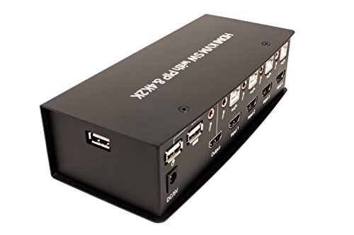 Value 14993337 HDMI 4K2K USB 2.0 KVM-Audio-Switch mit USB-Hub, 1 User 4 PCs schwarz - 4