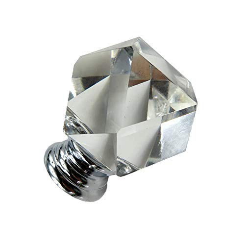 Preisvergleich Produktbild 6 Stücke Kristallglas Schublade Knöpfe Stoßgriff Achteckigen Platz Küchenschrank Knöpfe für Hauptschrank Dekoration (Silber)