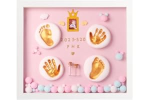 CHUANSHI Handabdruck Fußabdruck Baby Fotorahmen Set für Neugeborene Mädchen Jungen, personalisiertes Geschenk, Fotoalbum Baby, Andenkenbox, Wanddekoration für Zimmer und Kinderzimmer，Haustier pfotenabdruck
