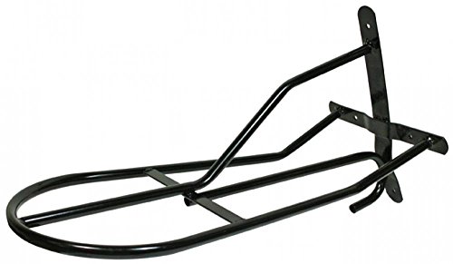 HKM Portasella In Metallo Per Montaggio A Parete - Supporto Resistente Per Selle, Nero, Taglia M