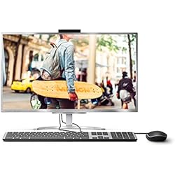 Medion Akoya E23401 All-in-One - Ordenador sobremesa de 23.8" FullHD (Intel Core i3-7020U, 8GB RAM, 1TB HDD, Intel UHD Graphics, Windows 10) Plata + Teclado QWERTY español + Ratón USB