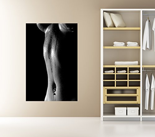 Selbstklebende Fototapete - Frau Erotik schwarz weiß - schwarz Weiss - 100x150 cm - Wandtapete – Poster – Dekoration – Wandbild – Wandposter - Bild – Wandbilder - Wanddeko