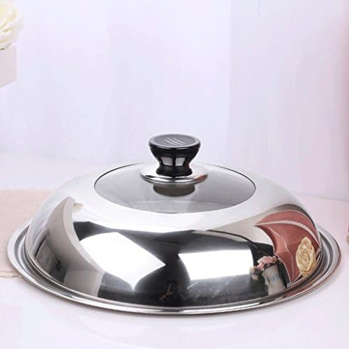 DELICATEWNN Pan Lid Saucepan Lid Transparent Tempered Glass Stainless Steel Pot Cover Wok Lid Kitchen Large Size ( Size : 36cm )