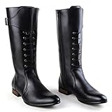 leder stiefeletten damen sommer 1.Men Hohe Rohr Langen Stiefel Motorrad Schuh Equestrian Reiten Schnürer Größere Größe Military Boot Schuhe Mitte Kalbsleder Martin Booties.