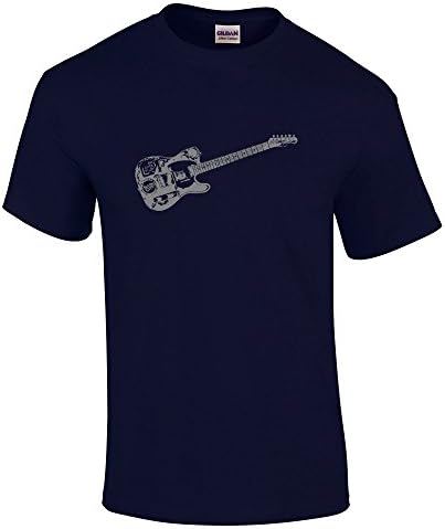Joe Strummer Telecaster Guitar Mens Cotton Tee T-Shirt The Clash TS390, L, Navy