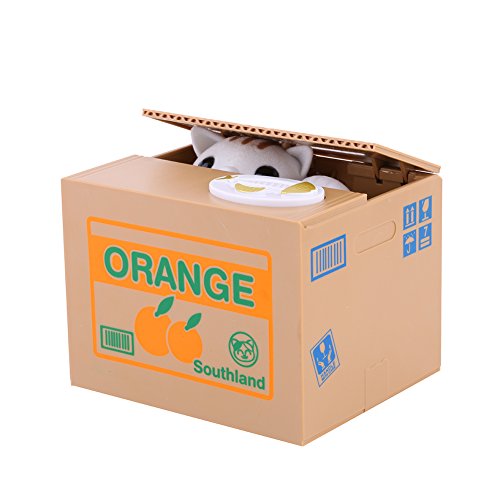 Elektrische Münzbehälter Elektrische Katze Spielzeug Interessante Geschenk für Kinder (Orange Katze) - 4