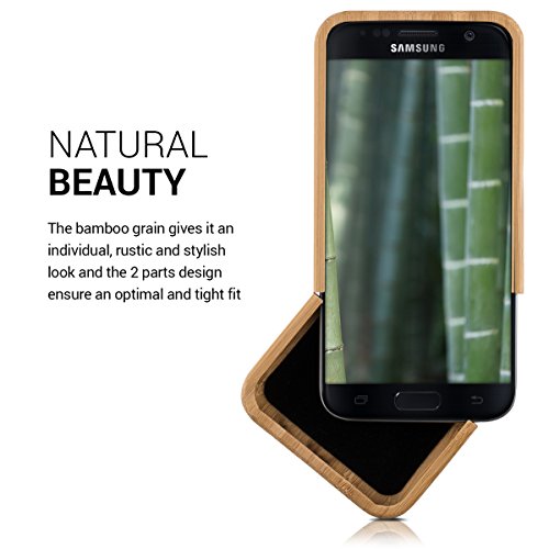 kwmobile Funda para Samsung Galaxy S7 - Carcasa Protectora de  bamb    para m  vil - Case  Duro  en  marr  n Claro 