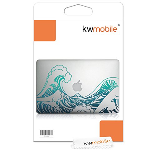 kwmobile Aufkleber Sticker für Apple MacBook Air 13″ (ab Mitte 2011) Skin Folie Voderseite Decal Wellen Design - 5