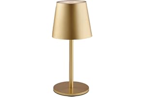 LEOLUX ILLUMINAZIONE Leolux Columbus Oro Lampada Da Scrivania, Senza Fili, Touch. Adatta Come Abajour Da Comodino. La Lampada Da Tavolo Ha 3 Colori Di Luci Led con Intensità Dimmerabile