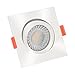Produktbild LUXVENUM® | 1x KNX DALI kompatible, dimmbare, ultra flache (25mm) LED Einbauleuchten | 6W statt 70W | DC 24V | 4000 Kelvin 500 Lumen | Eckige Leuchtdiode aus matt-weißem Aluminium | 1er Set Forma tageslichtweiß 4000K