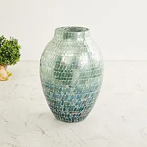 Home Centre Fiesta Yael Mosaic Vase, Teal, Standard