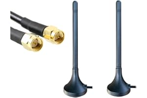 2 x UniteCom Mag Mount 4G/5G anteny zaciskowe 3 metry kabel SMA LTE magnetyczne mini bicz anteny wewnętrzne zewnętrzne do wewnątrz na zewnątrz wodoodporny mobilny szerokopasmowy bezprzewodowy internet