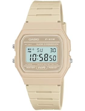 Casio Collection Herren-Armbanduhr Digital Quarz F-91WC-8AEF Beige