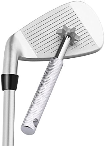 Golf Club Groove Sharpener, Golf Club Cleaner and Iron Wedge Groove Sharpener Tool with 6 Carbide Tungsten Steel Cutters, Golf Club Re-Grooving Cleaning Tool 6-Tip, Golf Accessory (Silver)
