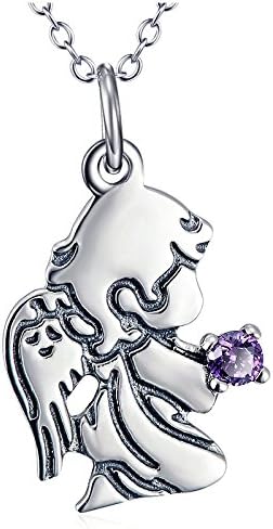 European-style Women's Necklaces925 Sterling Silver Pendant Christianity Angel Faith Retro Clavicle,OneColor-OneSize