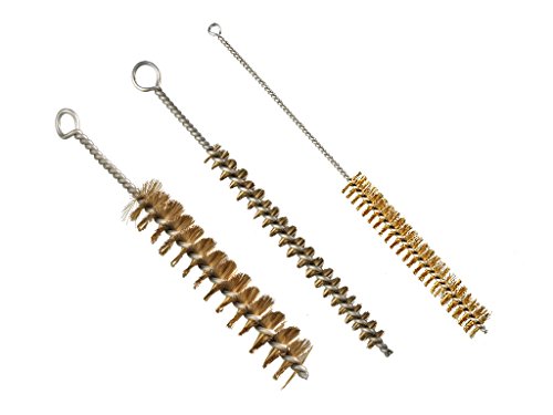 3 teiliges Set Rohrbürsten aus korrosionsbeständigem Messing 12,7 mm - 19 mm - 25 mm