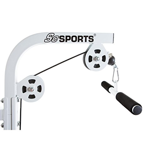 ScSPORTS Latzug Kabelzug Wandmontage, Stahl, weiß - 6