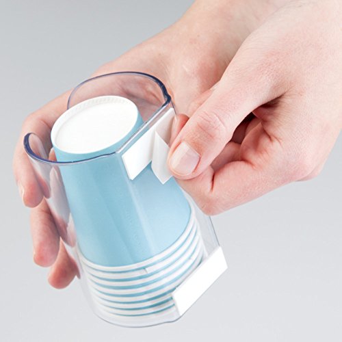 InterDesign AFFIXX Becherspender | selbstklebender Pappbecherspender für das Badezimmer | Spender für Zahnputzbecher und ähnliches | Kunststoff durchsichtig - 4